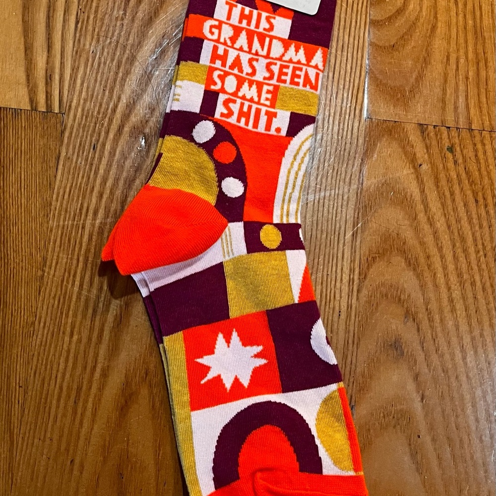 Blue Q Bold Orange and Purple Socks